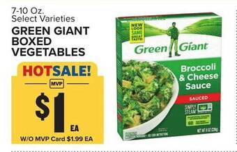 Food Lion Green giant boxed vegetables offer