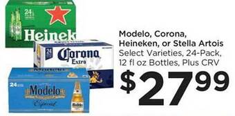 Foods Co Modelo, corona, heineken, or stella artois offer