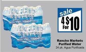 Rancho Markets Rancho markets purified water offer