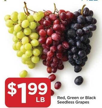 Food 4 Less Red green or black seedless grapes offer