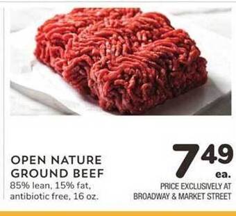 Albertsons Open nature ground beef offer