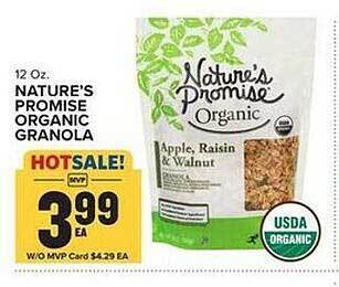 Food Lion Nature's promise organic granola offer