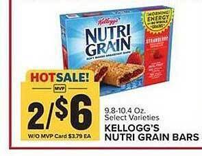 Food Lion Kellogg's nutri grain bars offer