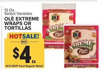 Food Lion Olè extreme wraps or tortillas offer