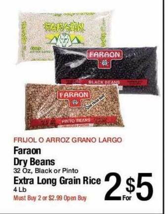 Jons International Faraon dry beans extra long grain rice offer