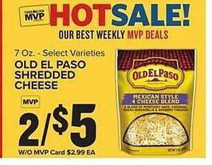 Food Lion Old el paso shredded cheese offer
