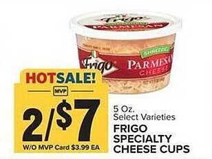 Food Lion Frigo specialty cheese cups offer
