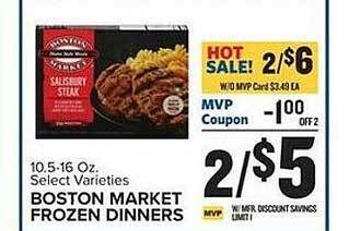 Food Lion Boston market frozen dinners offer