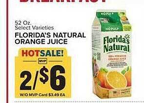Food Lion Florida's natural orange juice offer