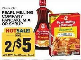 Food Lion Pearl milling company pancake mix or syrup offer
