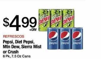 Jons International Pepsi, diet pepsi, mtn dew, sierra mist or crush offer