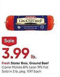 Stater Bros Stater bros, ground beef offer