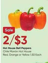 Stater Bros Hot house bell peppers offer