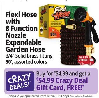 Ocean State Job Lot Flexi hose with 8 function nozzle expandable garden hose offer