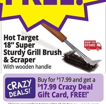 Ocean State Job Lot Hot target 18" super sturdy grill brush & scraper offer