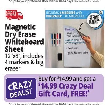 Ocean State Job Lot Magnetic dry erase whiteboard sheet offer