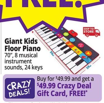Ocean State Job Lot Giant kids floor piano offer