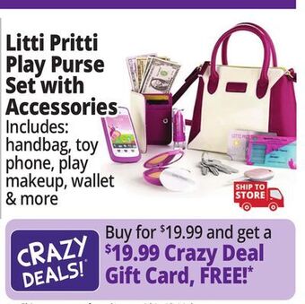 Ocean State Job Lot Litti pritti play purse set with accessories offer