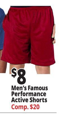 Ocean State Job Lot Men's famous performance active shorts offer