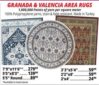 Ocean State Job Lot Granada & valencia area rugs offer