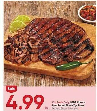 Stater Bros Usda choice beef round sirloin tip steak offer