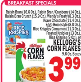 C Town Kellogg's corn flakes 9.6 oz. boxes offer