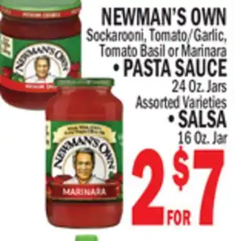 C Town • newman's own sockarooni, tomato/garlic, tomato basil or marinara • pasta sauce 24 oz. jars assorted varieties • salsa 16 oz offer