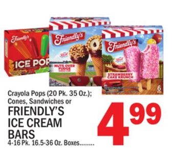 C Town Friendly's ice cream bars 4-16 pk. 16.5-36 oz. boxes offer