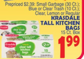 Bravo Supermarkets Krasdale tall kitchen bags, 15 ct. box offer