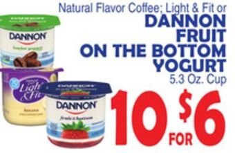 Bravo Supermarkets Dannon fruit on the bottom yogurt offer