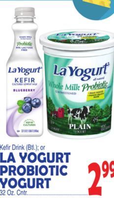 Bravo Supermarkets La yogurt probiotic yogurt, 32 oz. cntr. offer