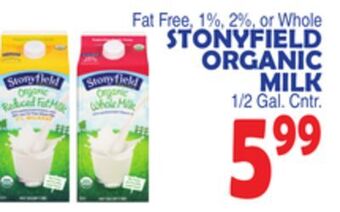 Bravo Supermarkets Stonyfield organic milk offer