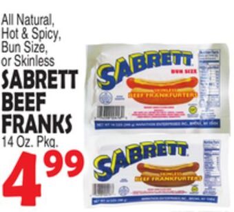 Bravo Supermarkets Sabrett beef franks offer