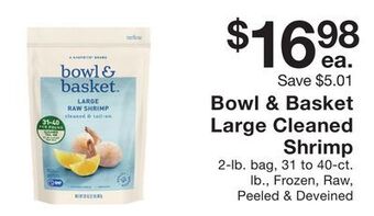 Fairway Store Market Bowl & basket large cleaned shrimp offer