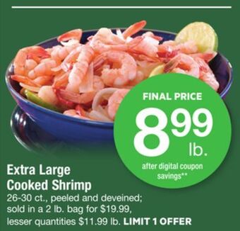 ACME Extra large cooked shrimp offer