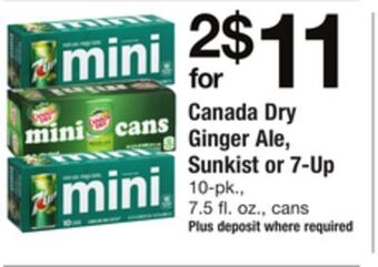 ACME Canada dry ginger ale, sunkist or 7-up offer