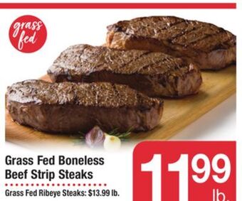 ACME Grass fed boneless beef strip steaks offer