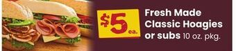 ACME Fresh made classic hoagies or subs offer