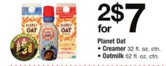 ACME Planet oat creamer 32 fl. oz. ctn., oatmilk 52 fl. oz. ctn. offer