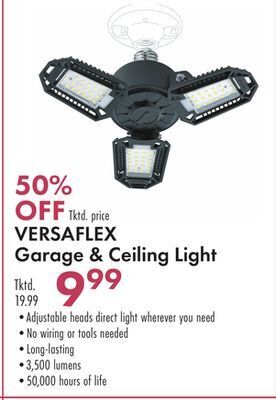 Boscov's Versaflex garage & ceiling light offer