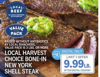 Kings Food Markets Local harvest choice bone-in new york shell steak offer