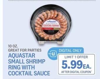 Kings Food Markets Aquastar small shrimp ring with cocktail sauce offer