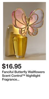 Bath & Body Works Fanciful butterfly wallflowers scent control™ nightlight fragrance plug offer