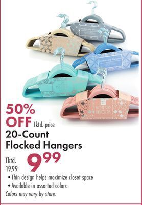 Boscov's 20-count flocked hangers offer