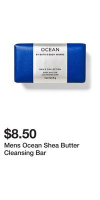 Bath & Body Works Mens ocean shea butter cleansing bar offer