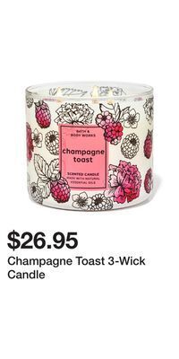 Bath & Body Works Champagne toast 3-wick candle offer
