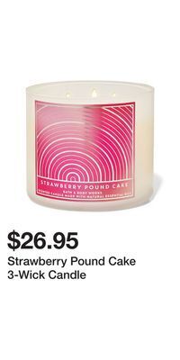 Bath & Body Works Strawberry pound cake 3-wick candle offer