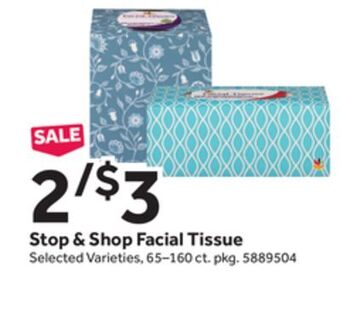 Stop&Shop Stop & shop facial tissue offer
