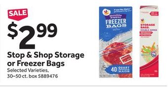 Stop&Shop Stop & shop storage or freezer bags offer