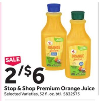 Stop&Shop Stop & shop premium orange juice offer